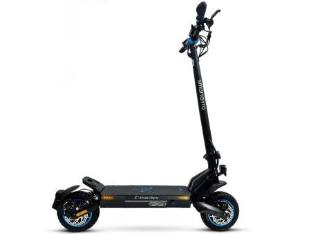 Patinete Eléctrico SmartGyro CrossOver Dual Max Certificado/ Motor 1000W/ Ruedas 10'/ 25km/h/ Autonomía 60km/ Negro