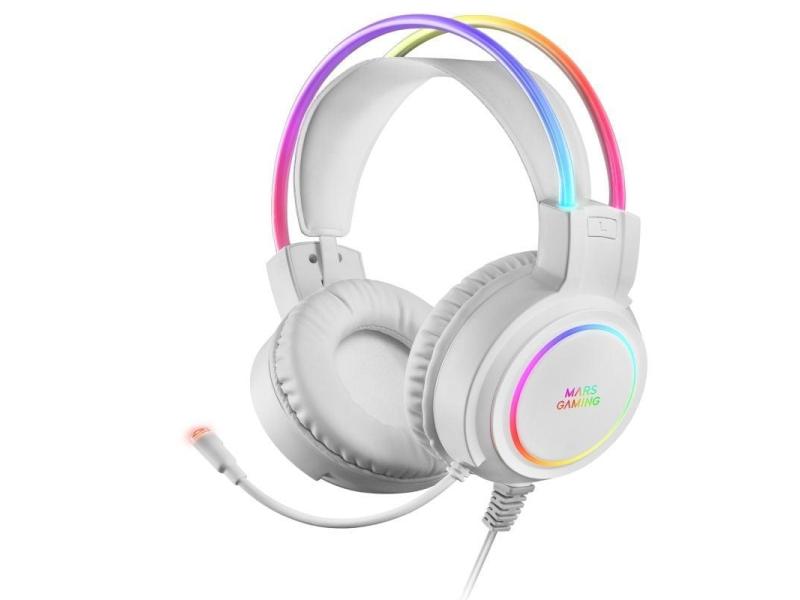 Auriculares Gaming con Micrófono Mars Gaming MHRGB/ Jack 3.5/ Blancos