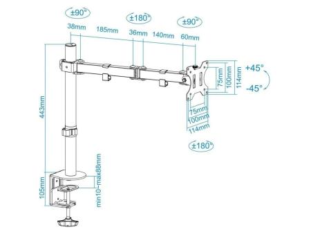 Soporte para Monitor TooQ DB1032TN-B/ hasta 8kg