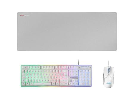 Pack Gaming Mars Gaming MCPX/ Teclado H-MECH  + Ratón Óptico + Alfombrilla/ Blanco