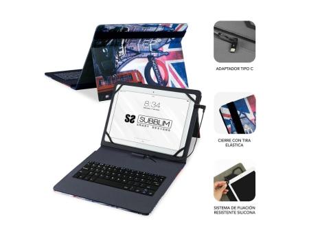 Funda con Teclado Subblim Keytab Pro USB England para Tablets de 10.1'-11'