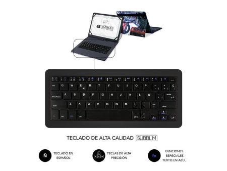 Funda con Teclado Subblim Keytab Pro USB England para Tablets de 10.1'-11'