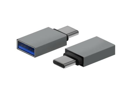 Adaptador USB 3.2 Aisens A108-0718/ USB Hembra - USB Tipo-C Macho/ Gris