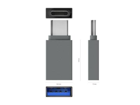 Adaptador USB 3.2 Aisens A108-0718/ USB Hembra - USB Tipo-C Macho/ Gris