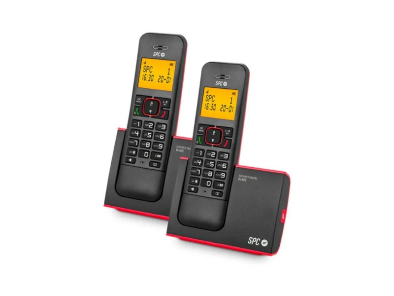 Teléfono Inalámbrico SPC Blade 7292RC2/ Pack DUO/ Rojo y Negro