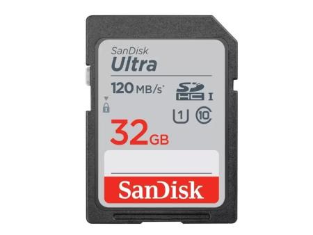 Tarjeta de Memoria SanDisk Ultra 32GB SD HC UHS-I - SDXC/ Clase 10/ 120MBs