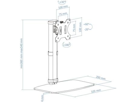 Soporte para Monitor TooQ DB1127TN-B/ hasta 6kg