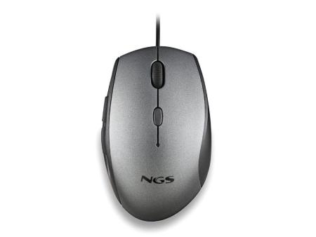 Ratón Ergonómico NGS Moth Gray/ Hasta 1600 DPI/ Gris