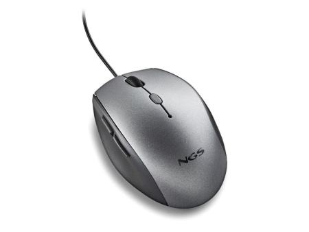 Ratón Ergonómico NGS Moth Gray/ Hasta 1600 DPI/ Gris