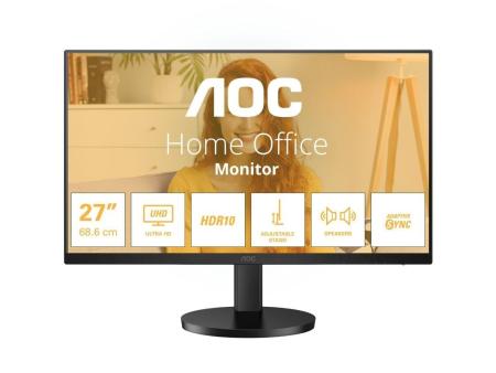 Monitor Profesional AOC U27B3AF 27'/ 4K/ Multimedia/ Regulable en altura/ Negro