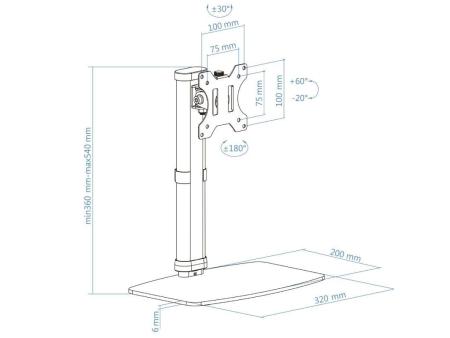 Soporte de Mesa Giratorio/ Inclinable TooQ DB1127TN-W para TV y Portátil de 17-27'