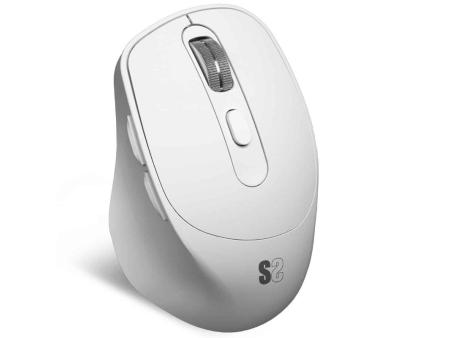 Ratón Ergonómico Inalámbrico por Bluetooth/ 2.4GHz Subblim Comfort Ergo Dual Battery/ Batería recargable/ Hasta 2400 DPI/ Blanco