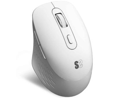 Ratón Ergonómico Inalámbrico por Bluetooth/ 2.4GHz Subblim Curve Ergo Dual Battery/ Batería recargable/ Hasta 1600 DPI/ Blanco