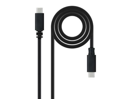 Cable USB 2.0 Tipo-C Nanocable 10.01.2301-L150/ USB Tipo-C Macho - USB Tipo-C Macho/ 480Mbps/ 1.5m/ Negro