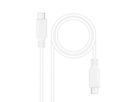 Cable USB 2.0 Tipo-C Nanocable 10.01.2301-L150-W/ USB Tipo-C Macho - USB Tipo-C Macho/ 480Mbps/ 1.5m/ Blanco