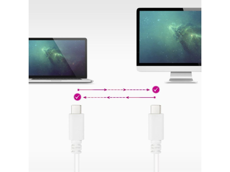 Cable USB 2.0 Tipo-C Nanocable 10.01.2301-L150-W/ USB Tipo-C Macho - USB Tipo-C Macho/ 480Mbps/ 1.5m/ Blanco