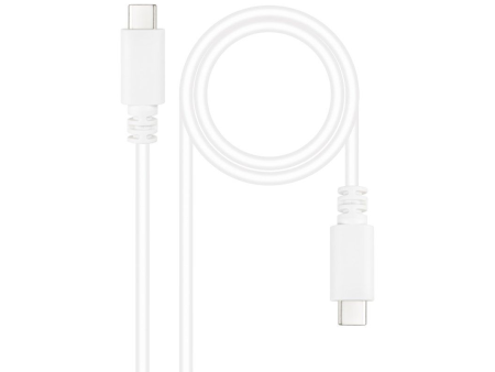 Cable USB 2.0 Tipo-C Nanocable 10.01.2301-W/ USB Tipo-C Macho - USB Tipo-C Macho/ 480Mbps/ 1m/ Blanco