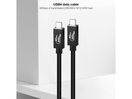 Cable USB 4.0 Nanocable 10.01.5001/ USB Tipo-C Macho - USB Tipo-C Macho/ Hasta 240W/ 40Gbps/ 1m/ Negro