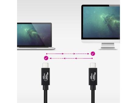 Cable USB 4.0 Nanocable 10.01.5001/ USB Tipo-C Macho - USB Tipo-C Macho/ Hasta 240W/ 40Gbps/ 1m/ Negro