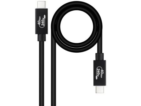 Cable USB 4.0 Nanocable 10.01.5002/ USB Tipo-C Macho - USB Tipo-C Macho/ Hasta 240W/ 40Gbps/ 1.8m/ Negro