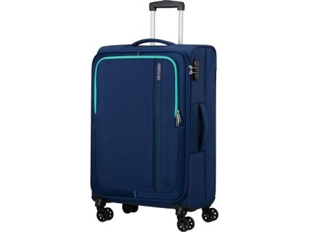 Maleta de Cabina American Tourister Sea Seeker Spinner 68cm/ 68x43x25cm/ 4 Ruedas/ Marino Combate