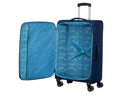 Maleta de Cabina American Tourister Sea Seeker Spinner 68cm/ 68x43x25cm/ 4 Ruedas/ Marino Combate