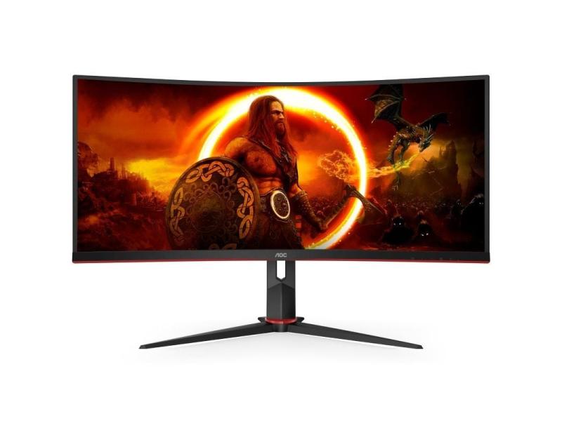 Monitor Gaming Ultraparonámico Curvo AOC CU34G2XP/BK 34'/ WQHD/ 1ms/ 180Hz/ VA/ Negro