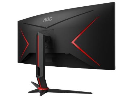 Monitor Gaming Ultraparonámico Curvo AOC CU34G2XP/BK 34'/ WQHD/ 1ms/ 180Hz/ VA/ Negro