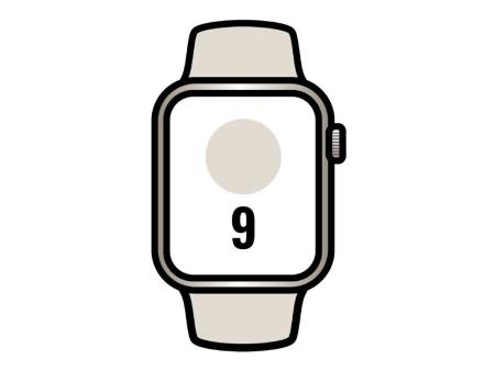 Apple Watch Series 9/ GPS/ 41mm/ Caja de Aluminio Blanco Estrella/ Correa Deportiva Blanco Estrella S/M