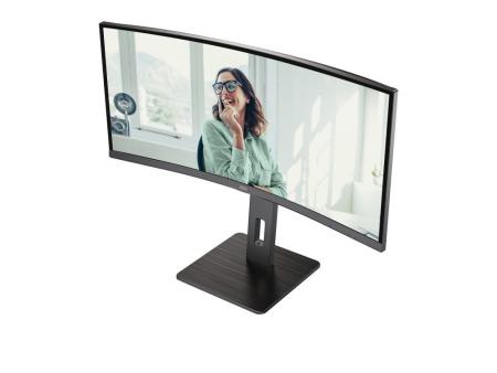 Monitor Profesional Curvo AOC CU34P3CV 34'/ WQHD/ Multimedia/ Regulable en altura/ Negro