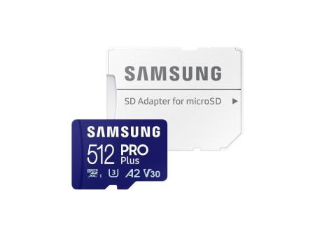 Tarjeta de Memoria Samsung PRO Plus 2023 512GB microSD XC/ Clase 10/ 180MBs