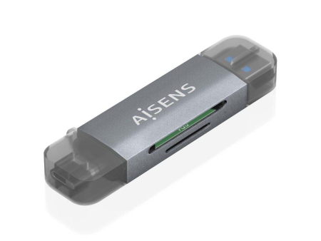 Lector de Tarjetas Externo Aisens ASCR-2AC08-GR/ USB 3.1