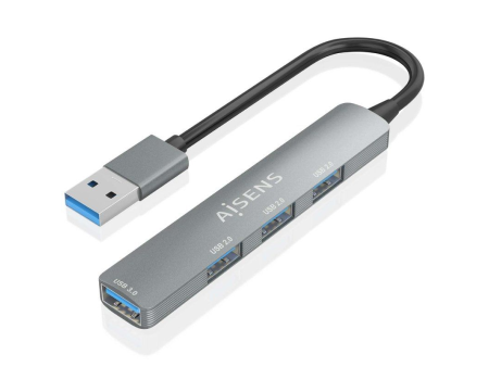 Hub USB 3.0 Aisens A106-0859/ 4xUSB/ Gris