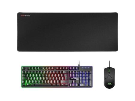 Pack Gaming Mars Gaming MCPX/ Teclado H-MECH  + Ratón Óptico + Alfombrilla/ Negro