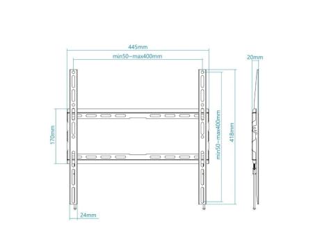 Soporte de Pared Fijo TooQ LP1070F-B para TV de 32-70'/ hasta 45kg