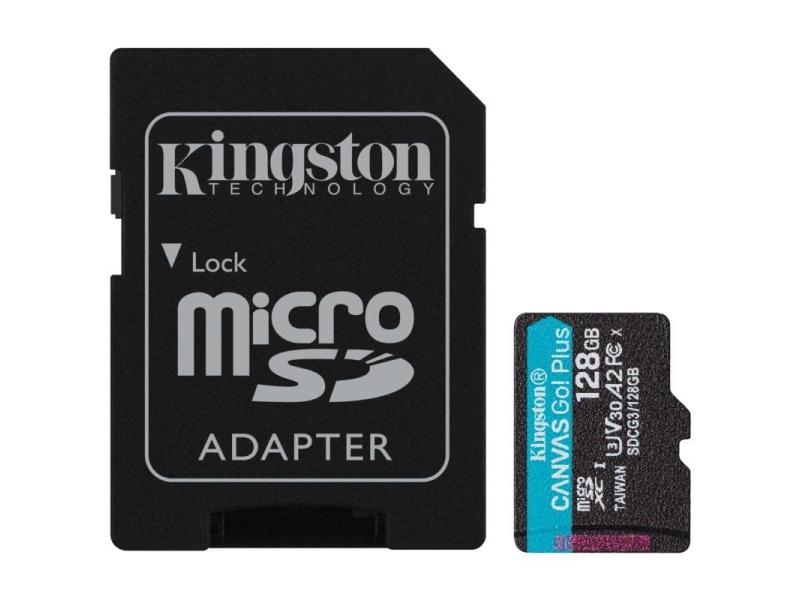 Tarjeta de Memoria Kingston CANVAS Go! Plus 128GB microSD XC con Adaptador/ Clase 10/ 170MBs