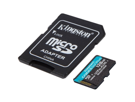 Tarjeta de Memoria Kingston CANVAS Go! Plus 128GB microSD XC con Adaptador/ Clase 10/ 170MBs