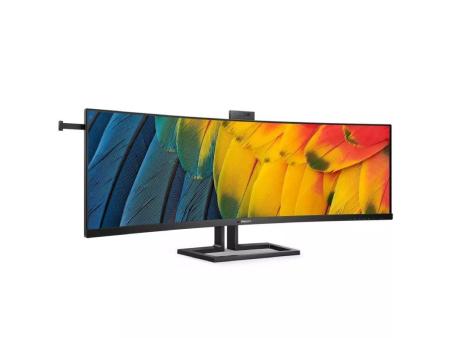 Monitor Profesional Curvo Philips 45B1U6900CH 44.5'/ Dual QHD/ Webcam/ Multimedia/ Regulable en altura/ Negro