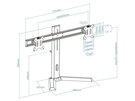 Soporte Gaming para 2 Monitores TooQ DB1402TN-B/ hasta 7kg