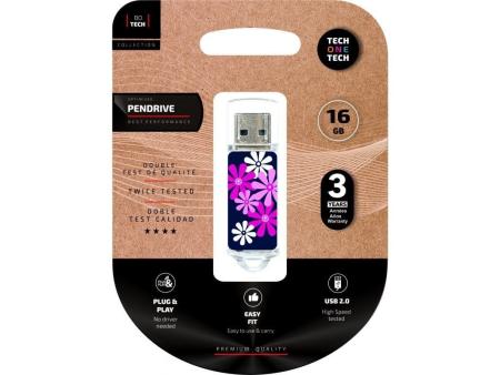 Pendrive 16GB Tech One Tech Flower Power USB 2.0