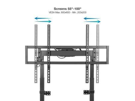 Soporte de Suelo/ Pared Eléctrico TooQ FSM01-B para TV 55-100'/ hasta 120kg