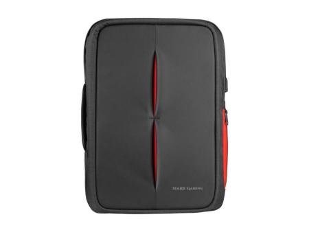 Mochila Mars Gaming MB2 para Portátil hasta 17'/ Puerto USB/ Antirrobo/ Impermeable