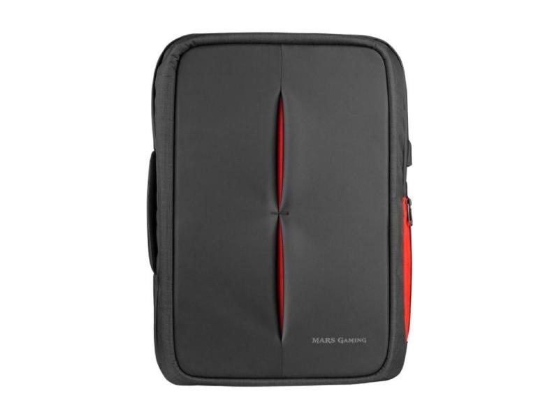 Mochila Mars Gaming MB2 para Portátil hasta 17'/ Puerto USB/ Antirrobo/ Impermeable