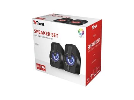 Altavoces Trust Gemi RGB/ 12W/ 2.0