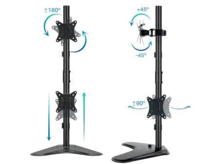 Soporte para 2 Monitores TooQ DB1703TNV-B/ hasta 9kg