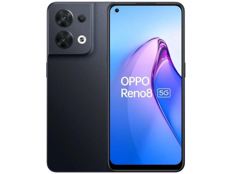 Smartphone Oppo Reno 8 8GB/ 256GB/ 6.43'/ 5G/ Negro Brillante