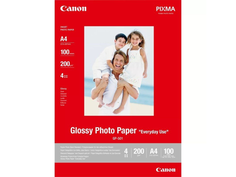 Papel Fotográfico Canon GP-501/ 21 x 29.7cm/ 200g/ 100 Hojas/ Brillante