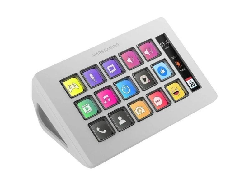 Stream Deck Slim Mars Gaming MSD-ONE/ 15 Teclas LCD/ Blanco