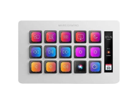 Stream Deck Slim Mars Gaming MSD-ONE/ 15 Teclas LCD/ Blanco