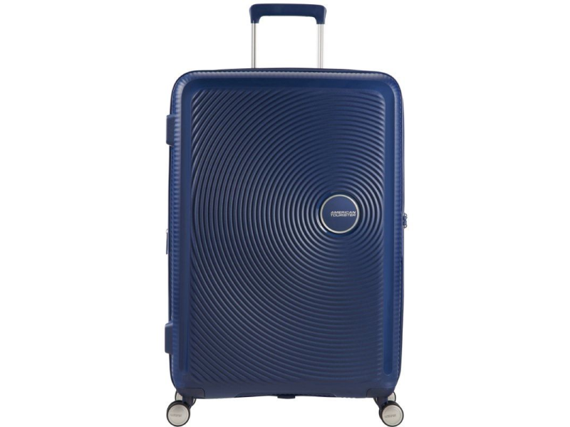 Maleta Mediana American Tourister SoundBox Spinner 67cm/ 67x46.5x29cm/ 4 Ruedas/ Azul Marino